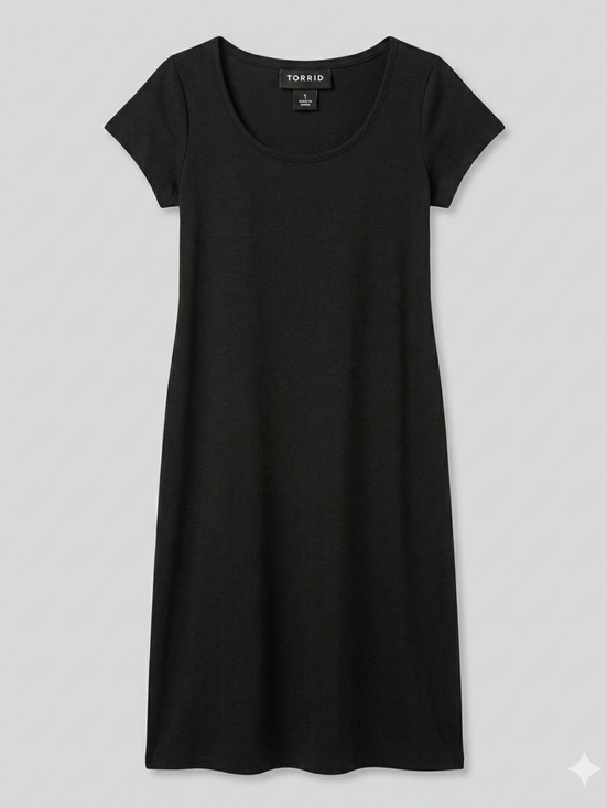 torrid Dresses & Skirts - PLUS-Torrid Super Soft Black Short Sleeve Maxi Dress